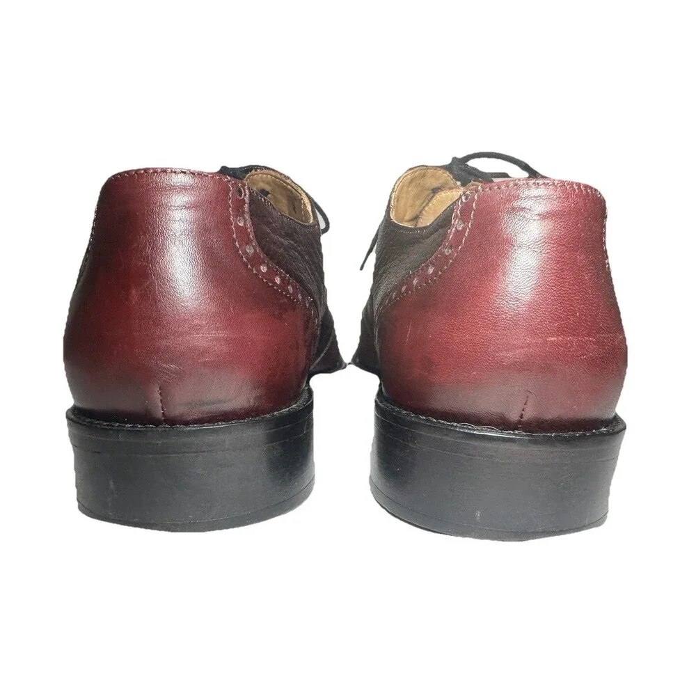 Mario Calugi MC06 Wingtip Brogue Oxford Shoes Burgundy Leather Mens 11 Italy
